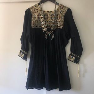 Tribal Embroidered Mini Dress / Top